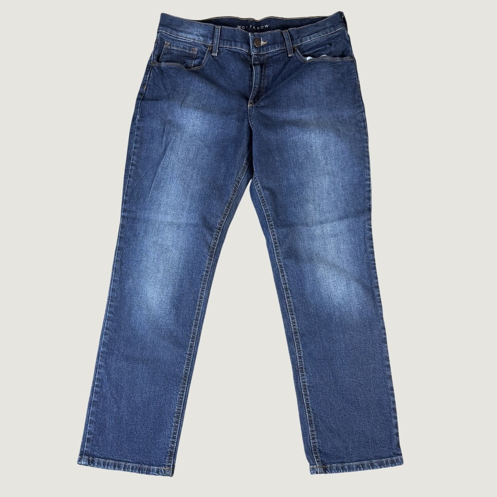 MOTT & BOW Jeans Womens 30x28 Blue Slim Boyfriend Denim Dark Wash Low Rise
